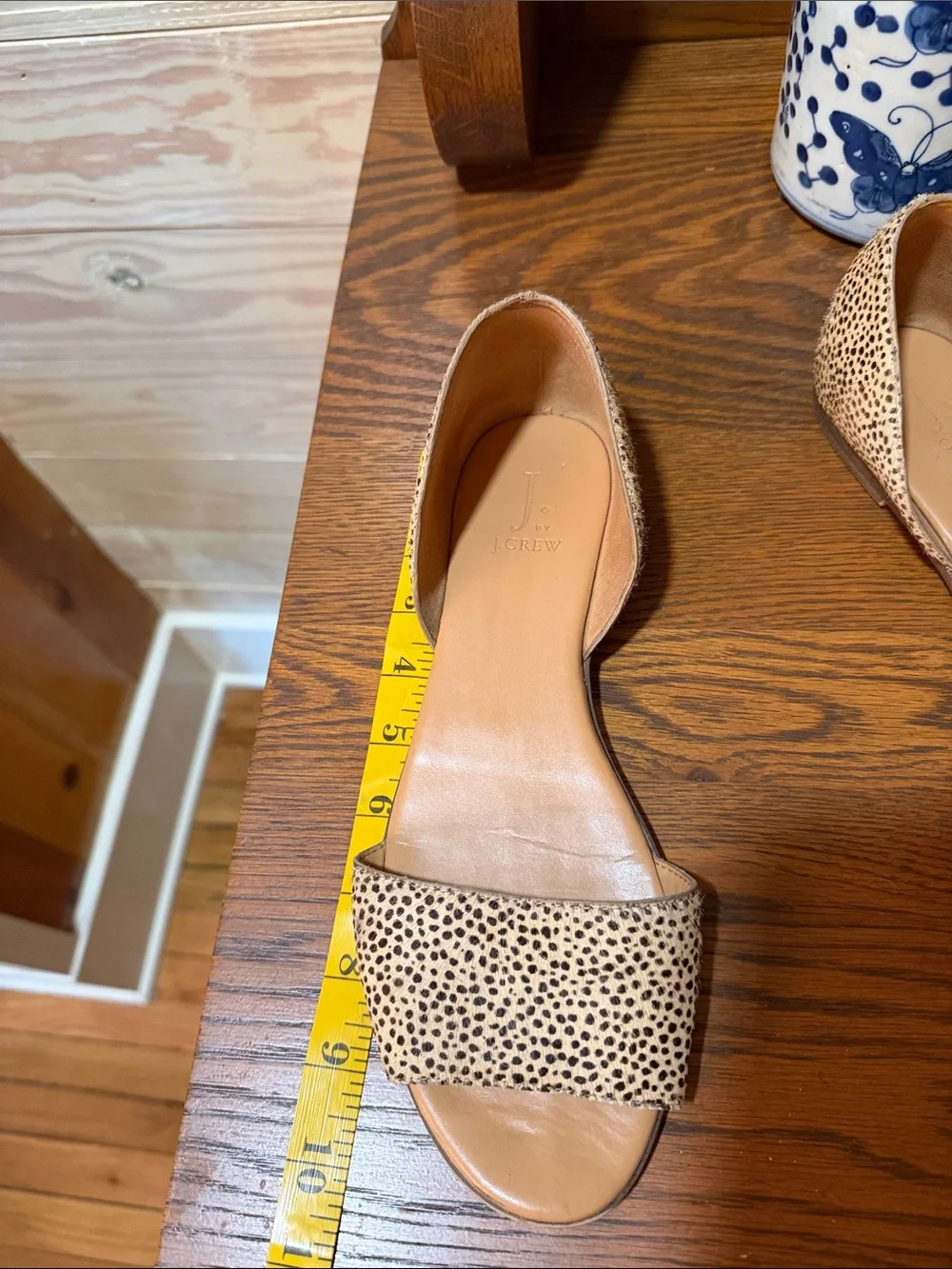 Women’s D'Orsay Open-Toe Flat Sandals in Cream Leopard Print JCREW SIZE 9.5
